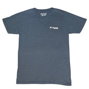 Columbia PFG T Shirt Small Navy Blue Graphic Fish American Flag Outdoor Fishing